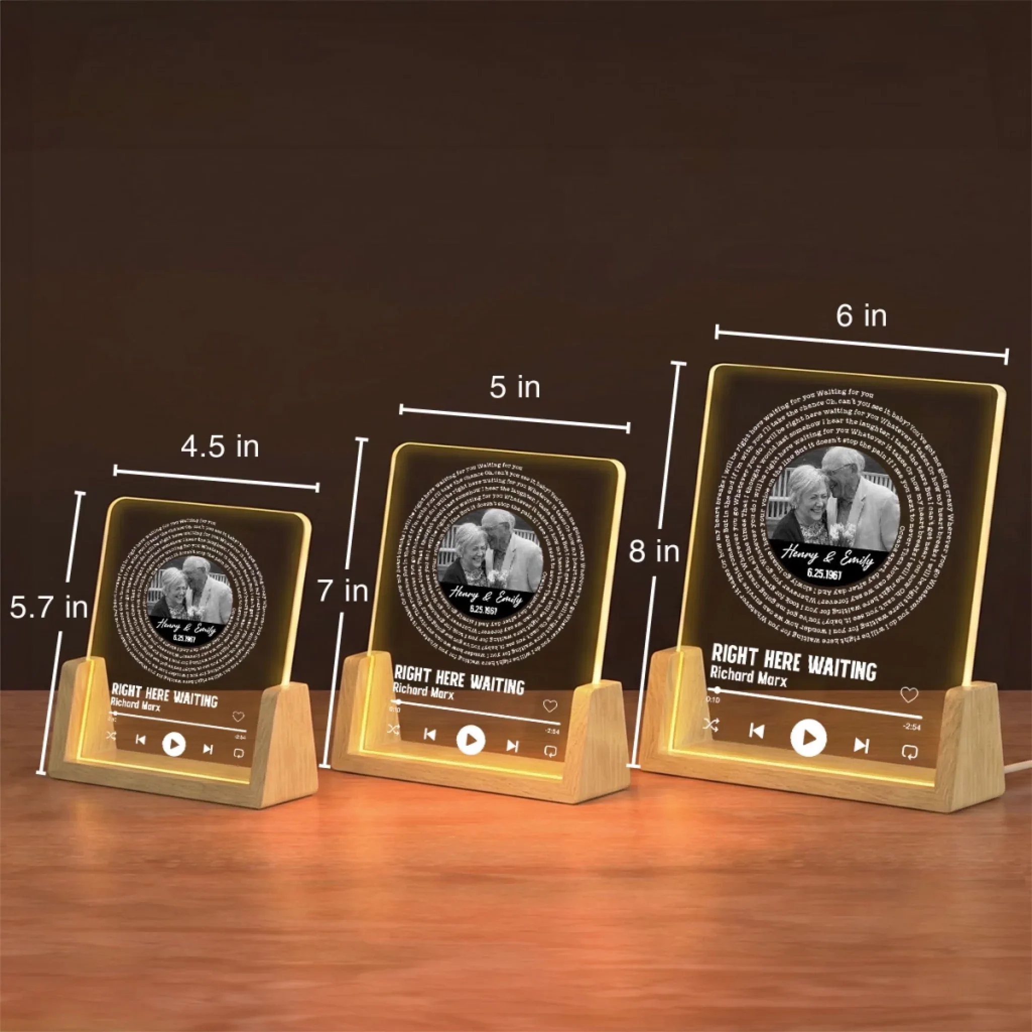 Anniversary Song Lyrics - Personalized Custom Night Light - Image 5