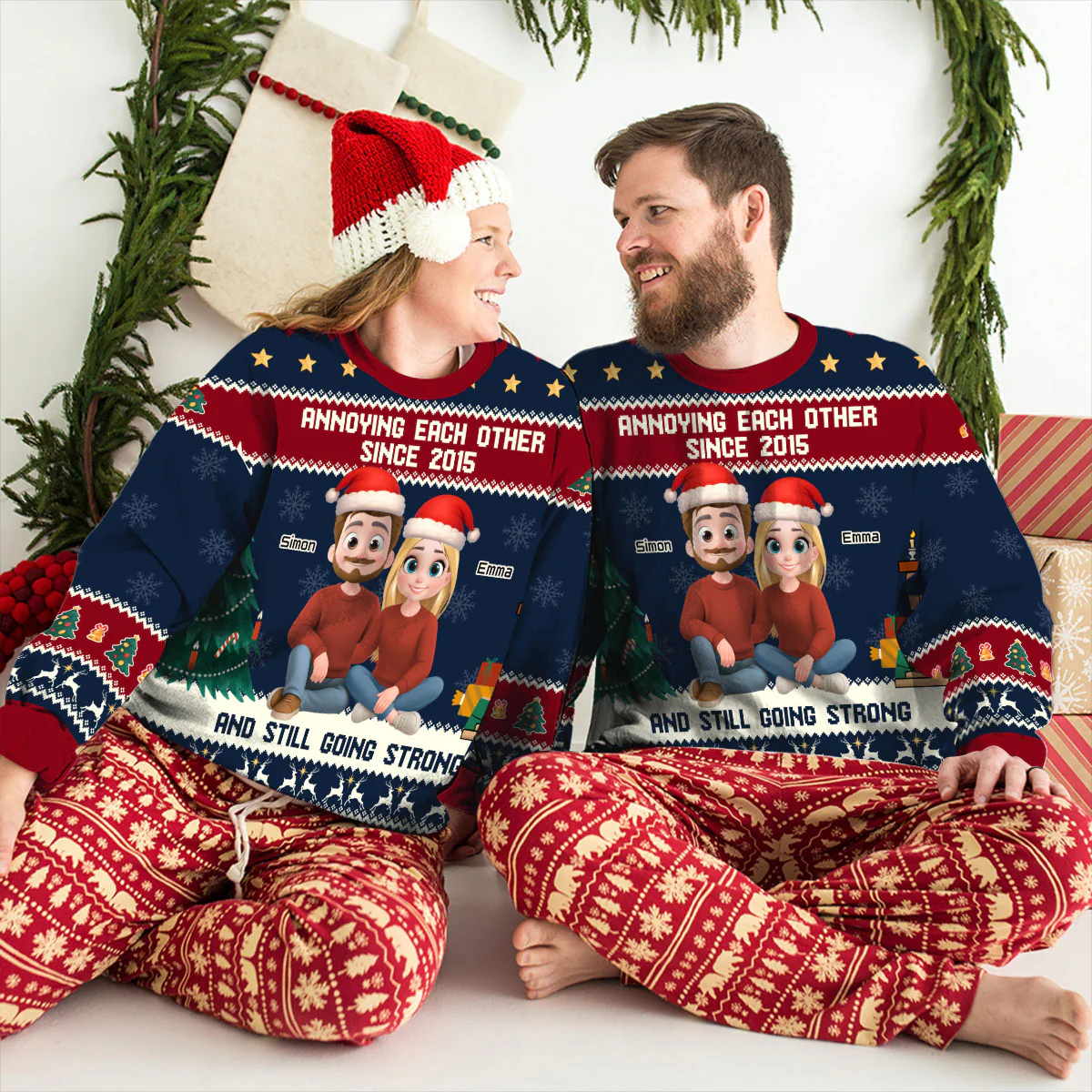 Annoying Each Other Christmas - Personalized Custom All-Over-Print Sweatshirt - Image 4
