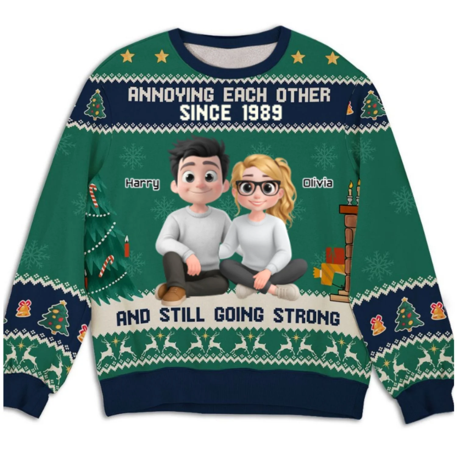Annoying Each Other Christmas - Personalized Custom All-Over-Print Sweatshirt - Image 7