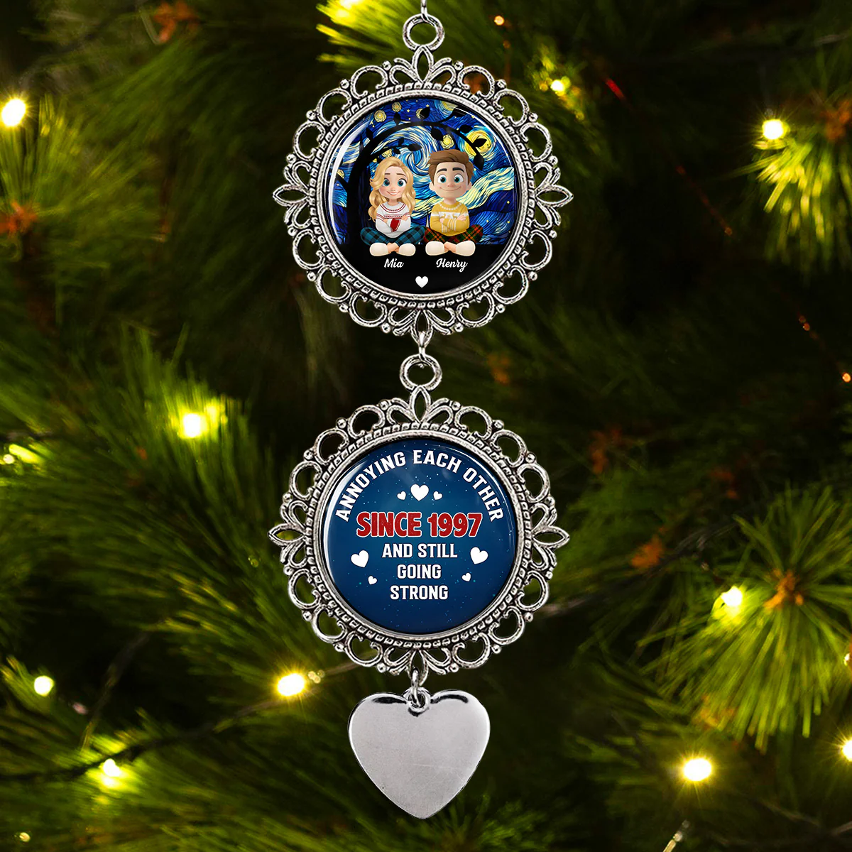Annoying Each Other - Personalized Custom Charming Ornament - Image 3