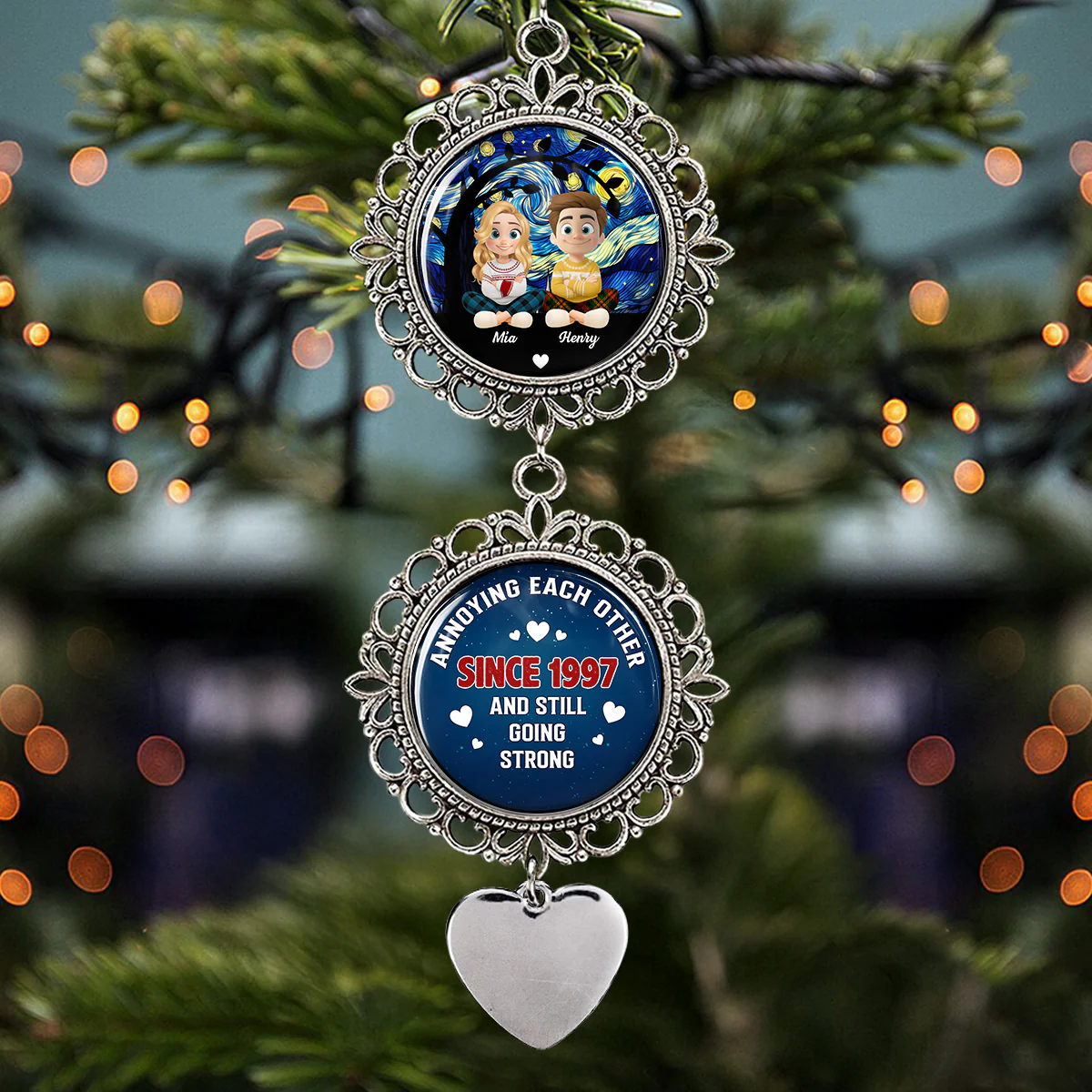 Annoying Each Other - Personalized Custom Charming Ornament - Image 4