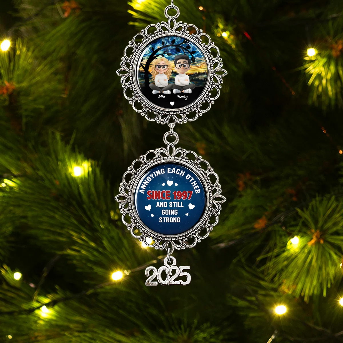 Annoying Each Other - Personalized Custom Charming Ornament - Image 7