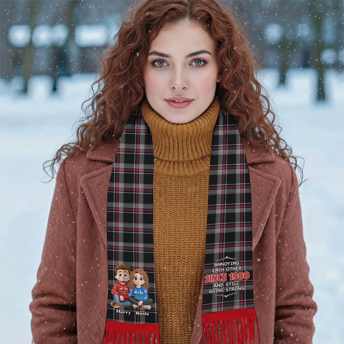 Annoying Each Other - Personalized Custom Scarf - Image 4