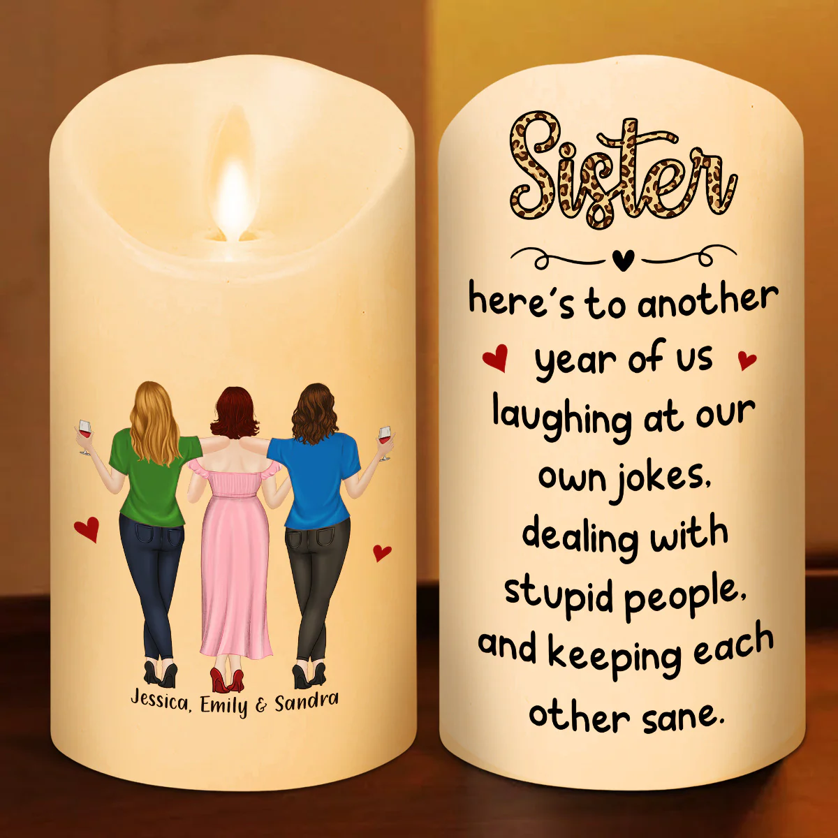 Another Year Together - Personalized Custom LED Candle - Image 2