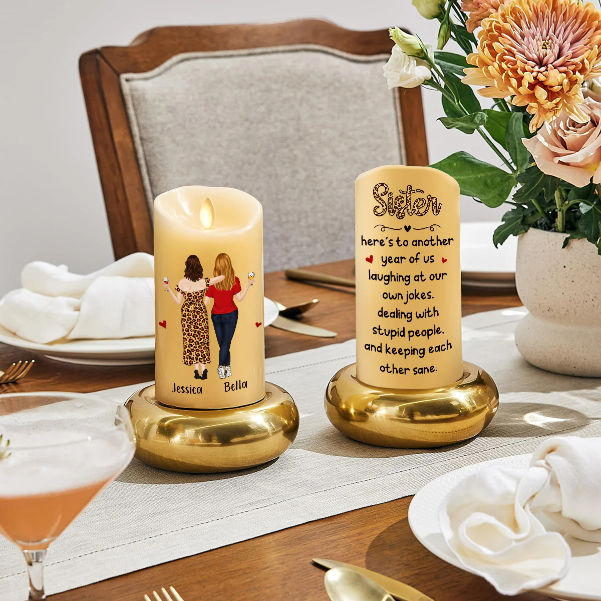 Another Year Together - Personalized Custom LED Candle - Image 3