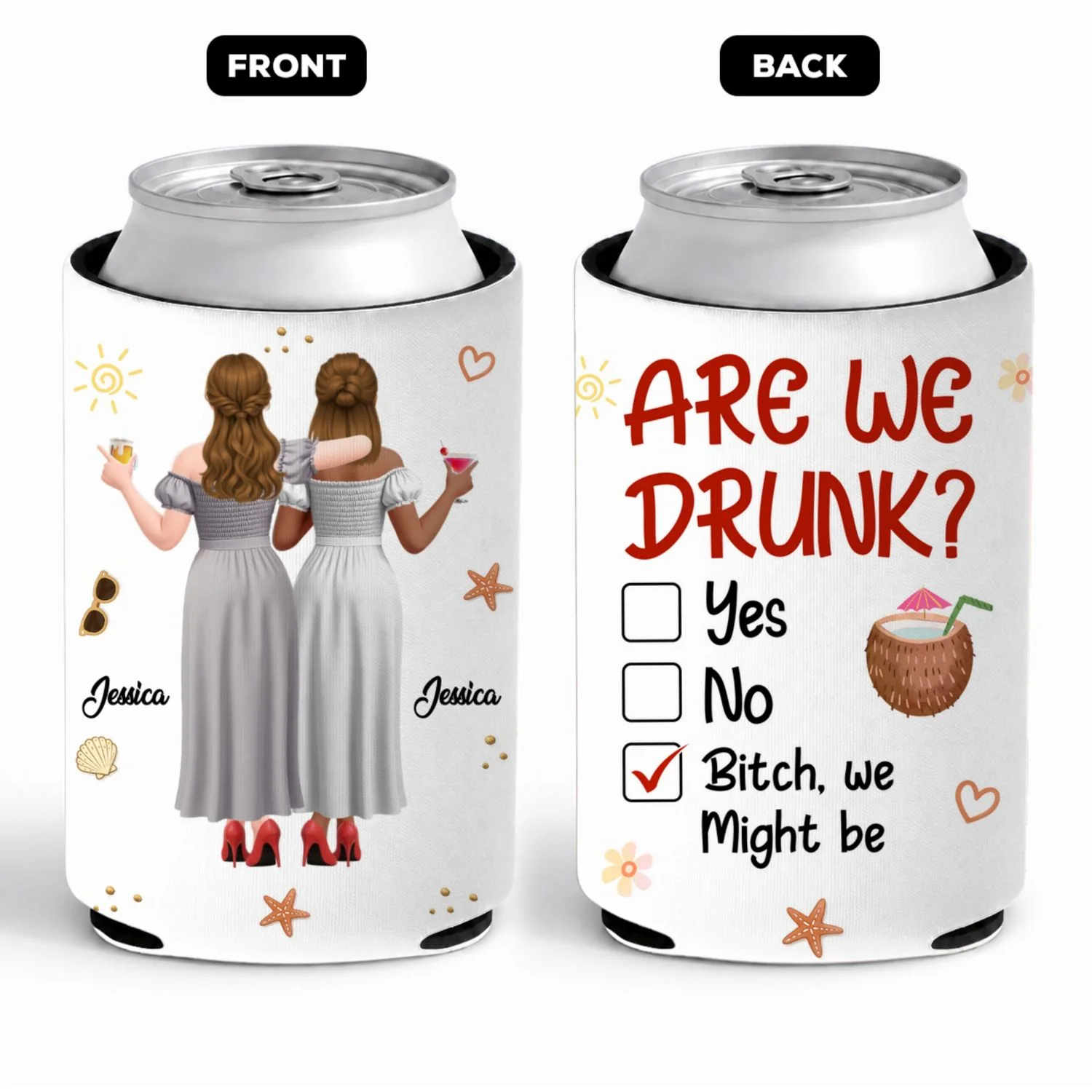 Are We Drunk - Personalized Custom Skinny Can Cooler - Image 7