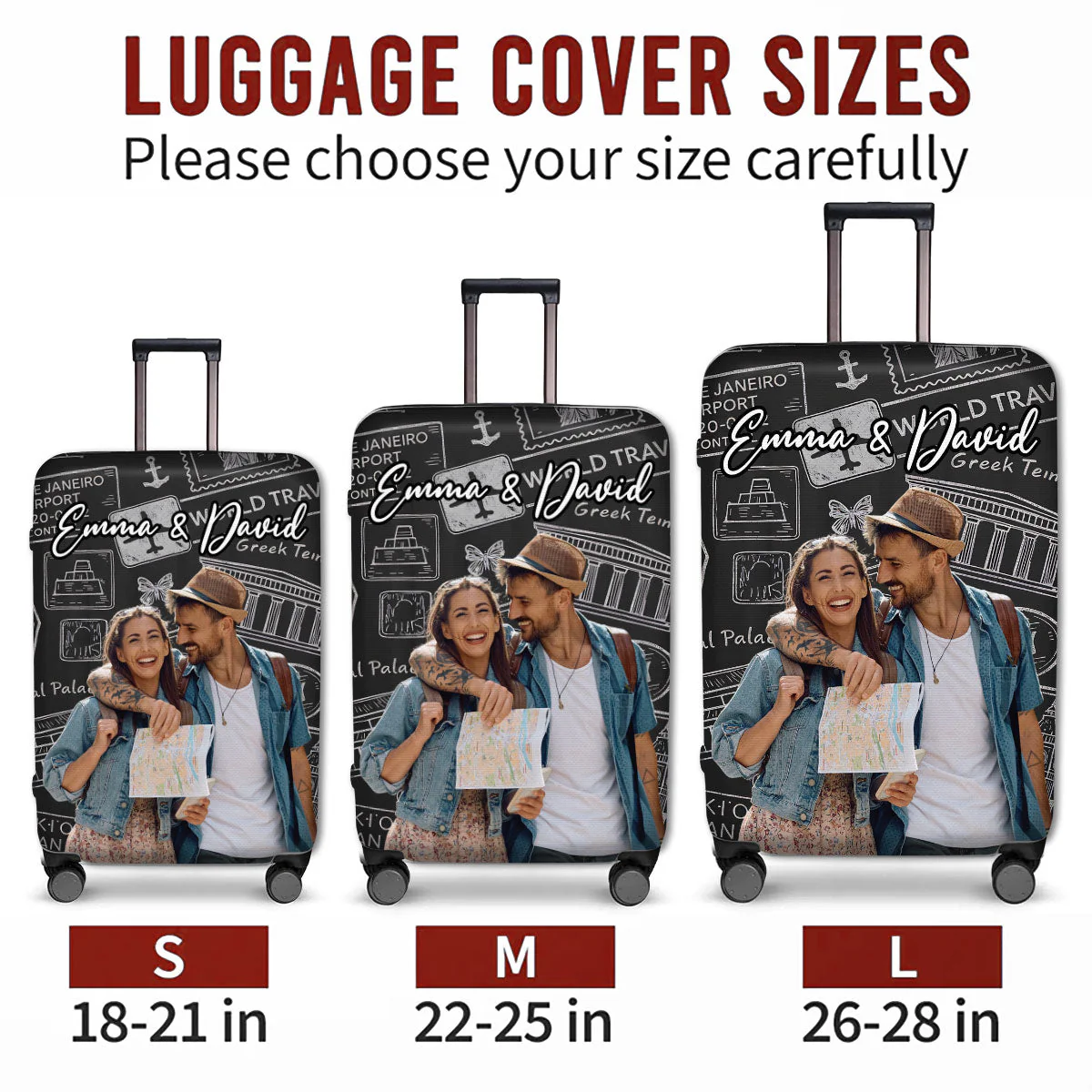 Around The World - Personalized Custom Luggage Cover - Image 5