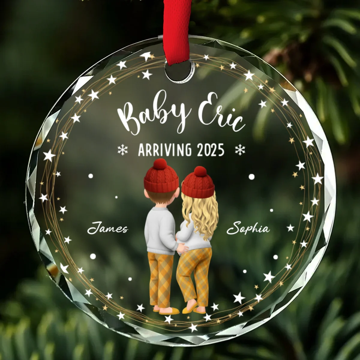 Arrive To The World - Personalized Custom Glass Ornament - Image 6
