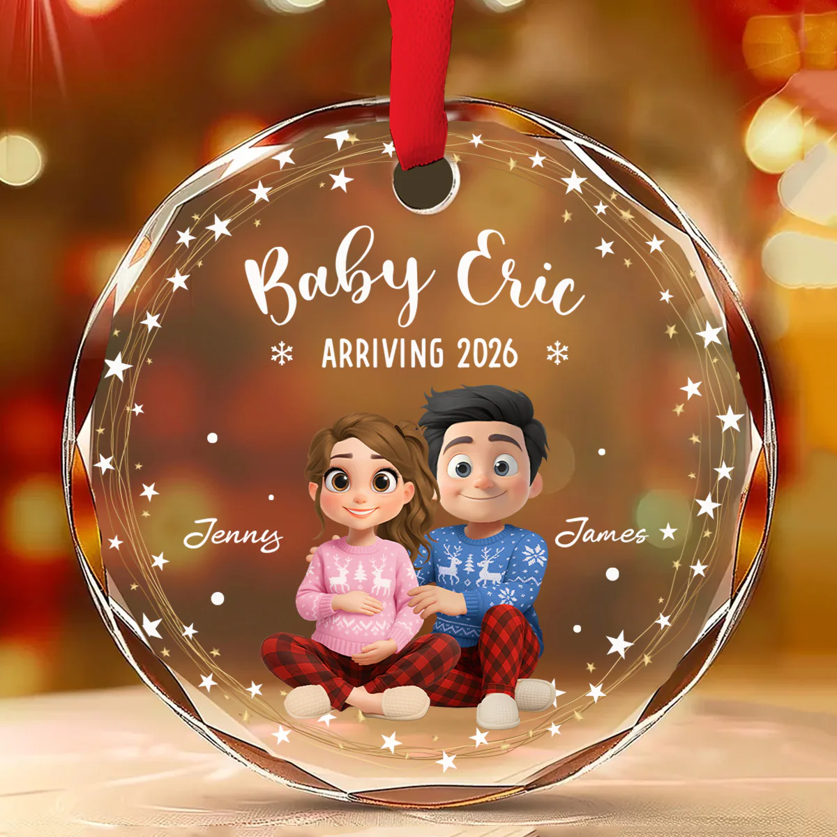 Arrive To This World - Personalized Custom Glass Ornament - Image 2