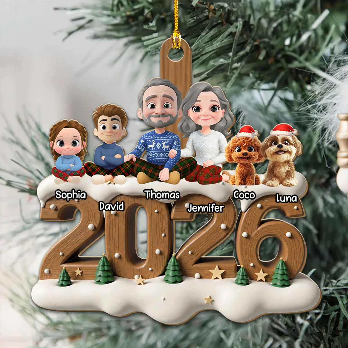 As A Family Now Onwards - Personalized Custom 3D Effect Wood Ornament - Image 3