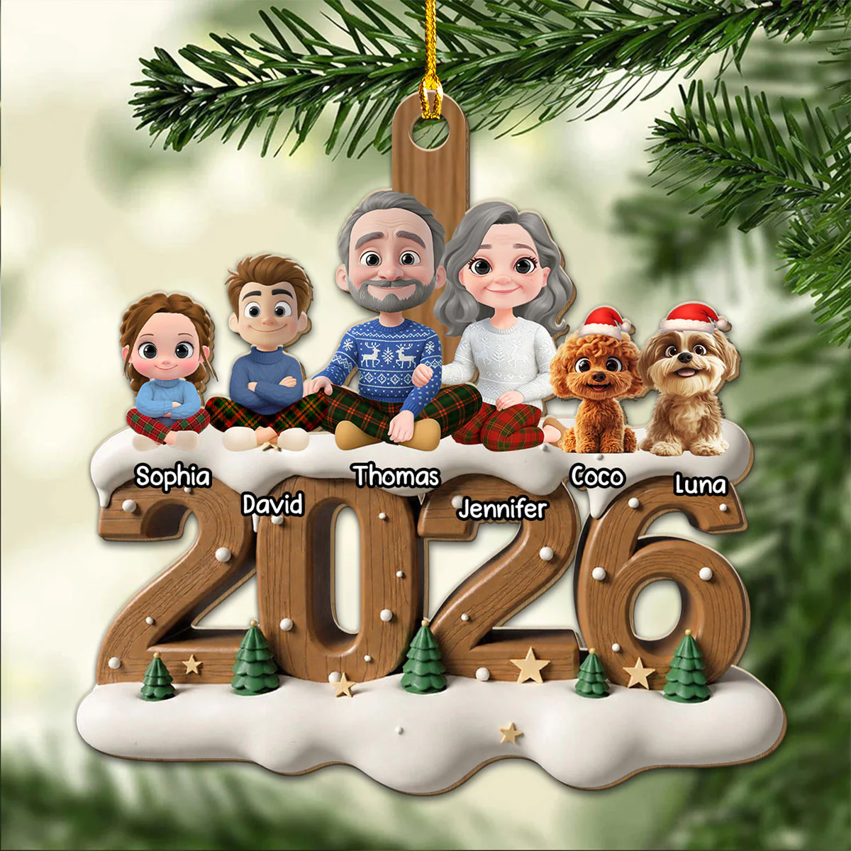 As A Family Now Onwards - Personalized Custom 3D Effect Wood Ornament - Image 4