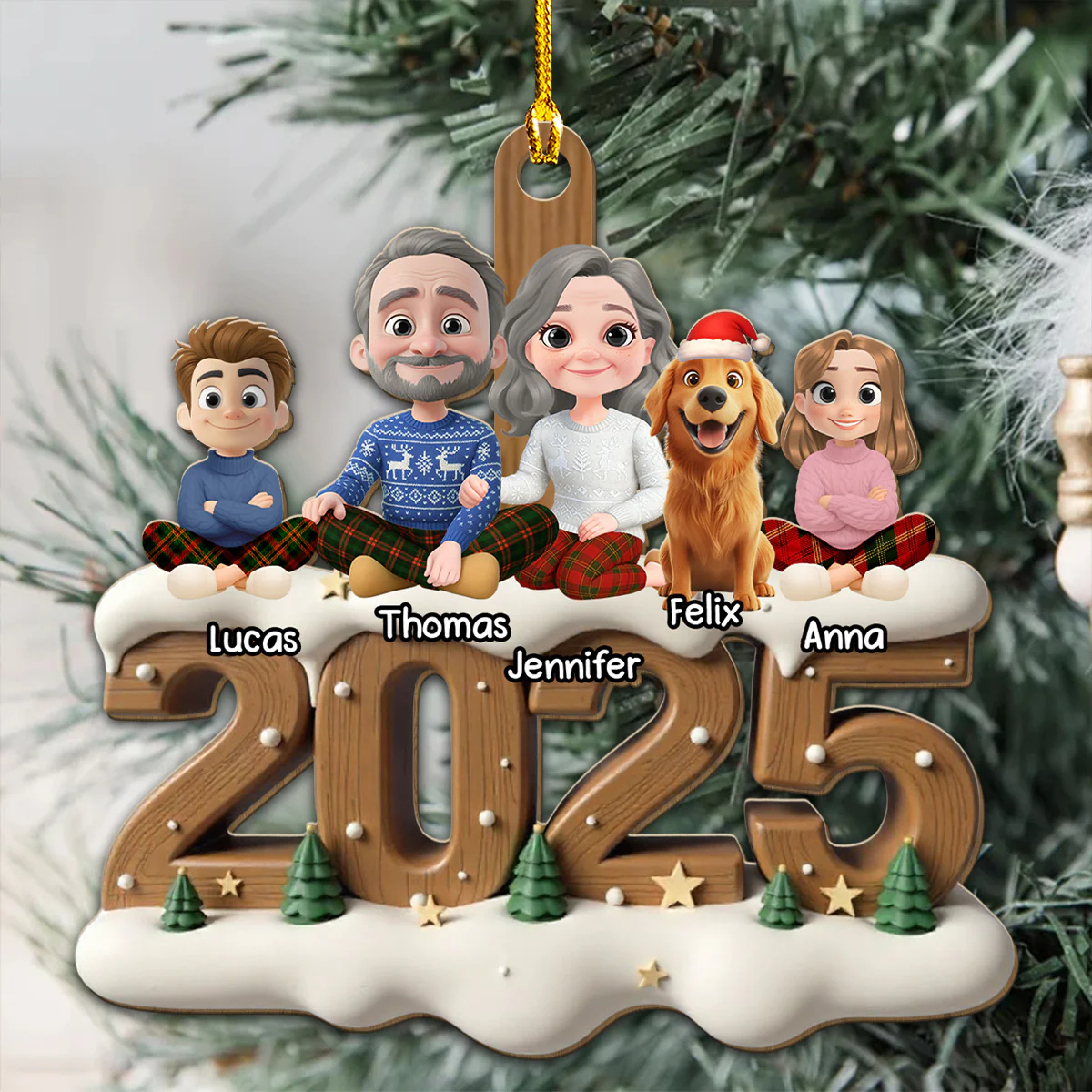 As A Family Onwards Extended Ver - Personalized Custom 3D Effect Wood Ornament - Image 3