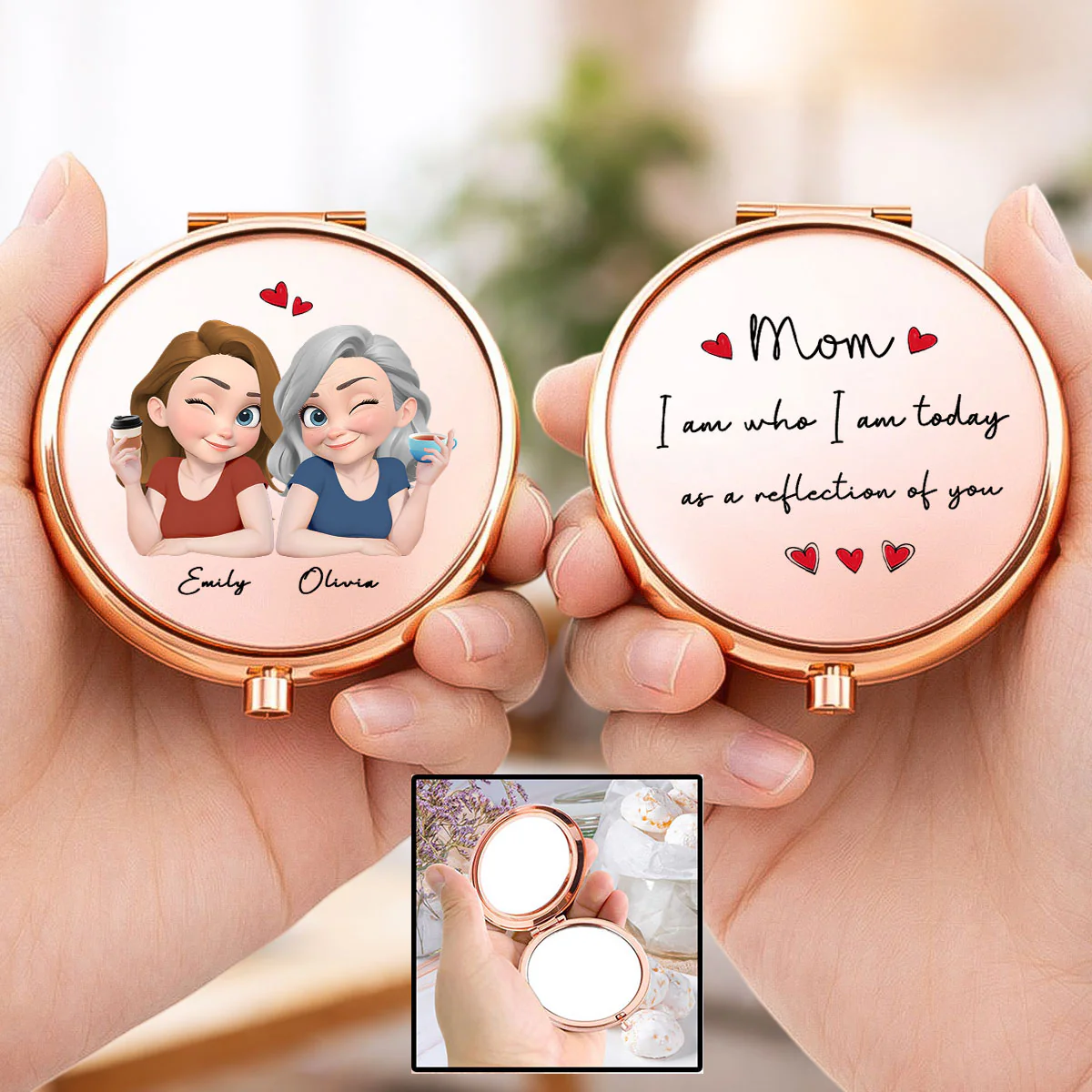 As A Reflection Of You - Personalized Custom Compact Mirror
