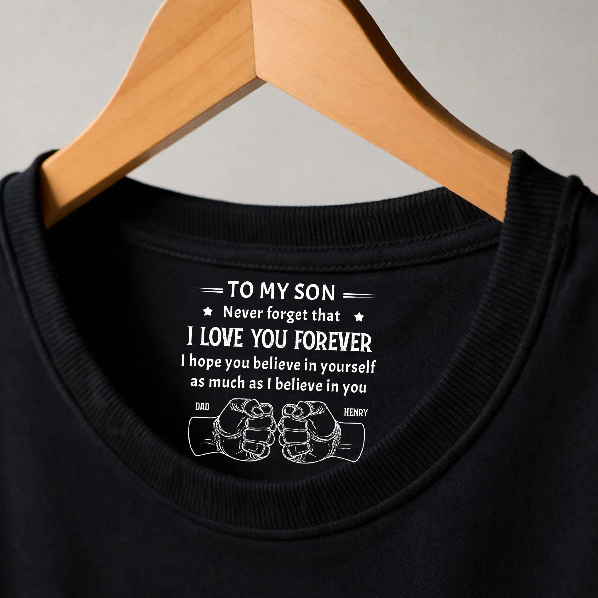 As Much As - Personalized Custom Inside Neck Print T-shirt - Image 2