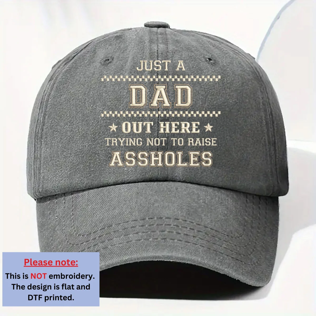 Asshole Number One - Personalized Custom Vintage Washed Denim Cap - Image 8