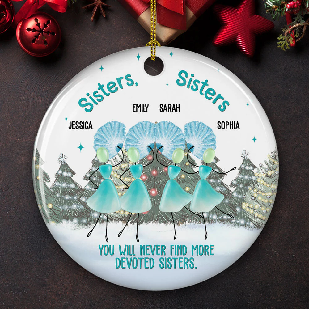 Awesome Sisters Sisters - Personalized Custom Ceramic Ornament - Image 2