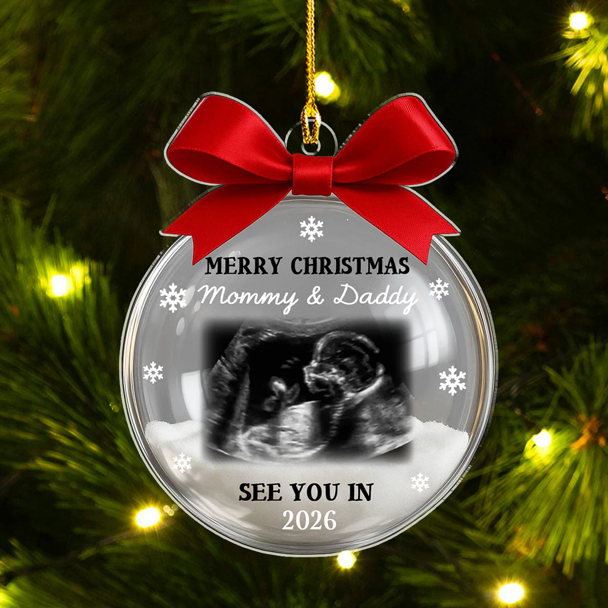 Baby Expecting 2026 - Personalized Custom Acrylic Ornament - Image 3