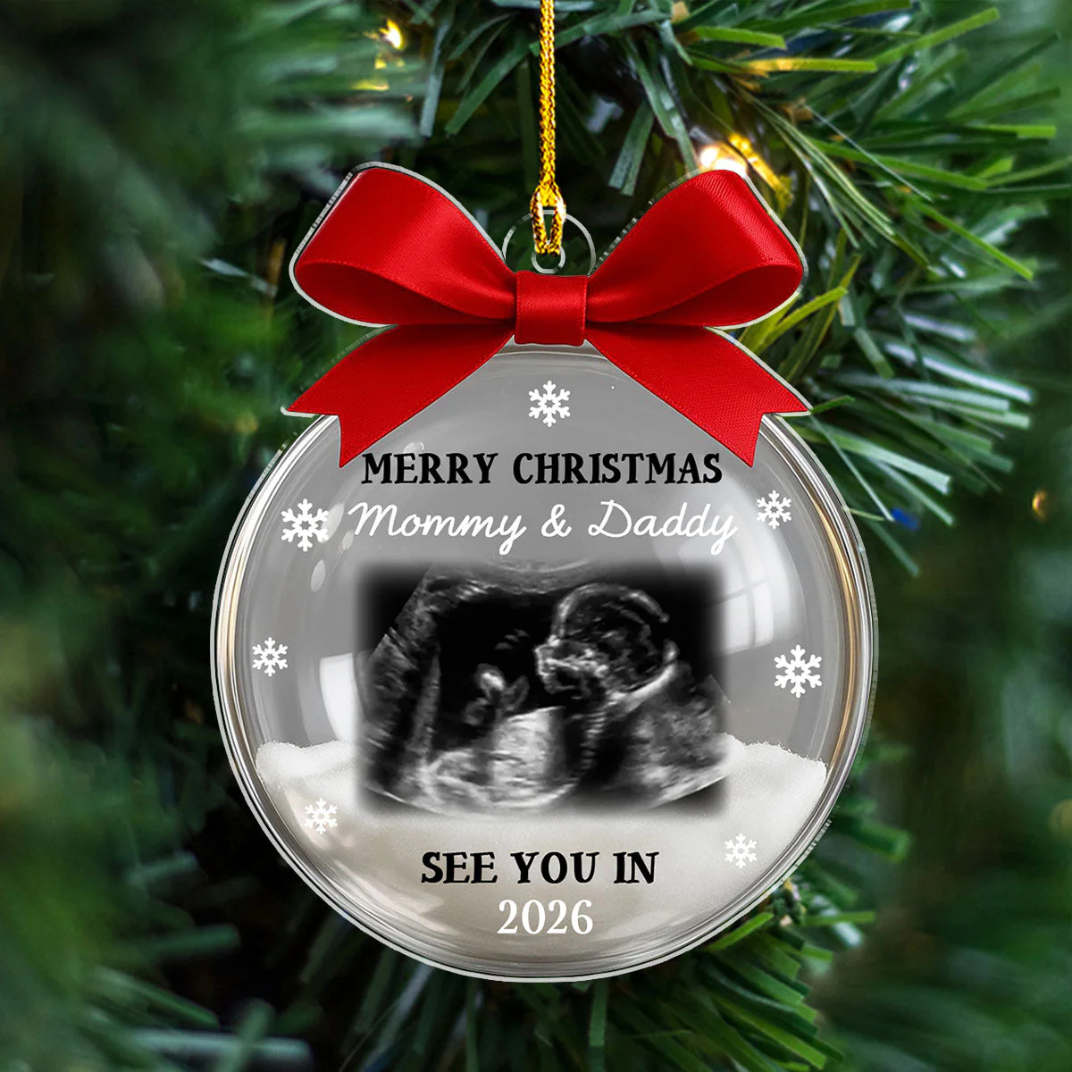 Baby Expecting 2026 - Personalized Custom Acrylic Ornament - Image 5