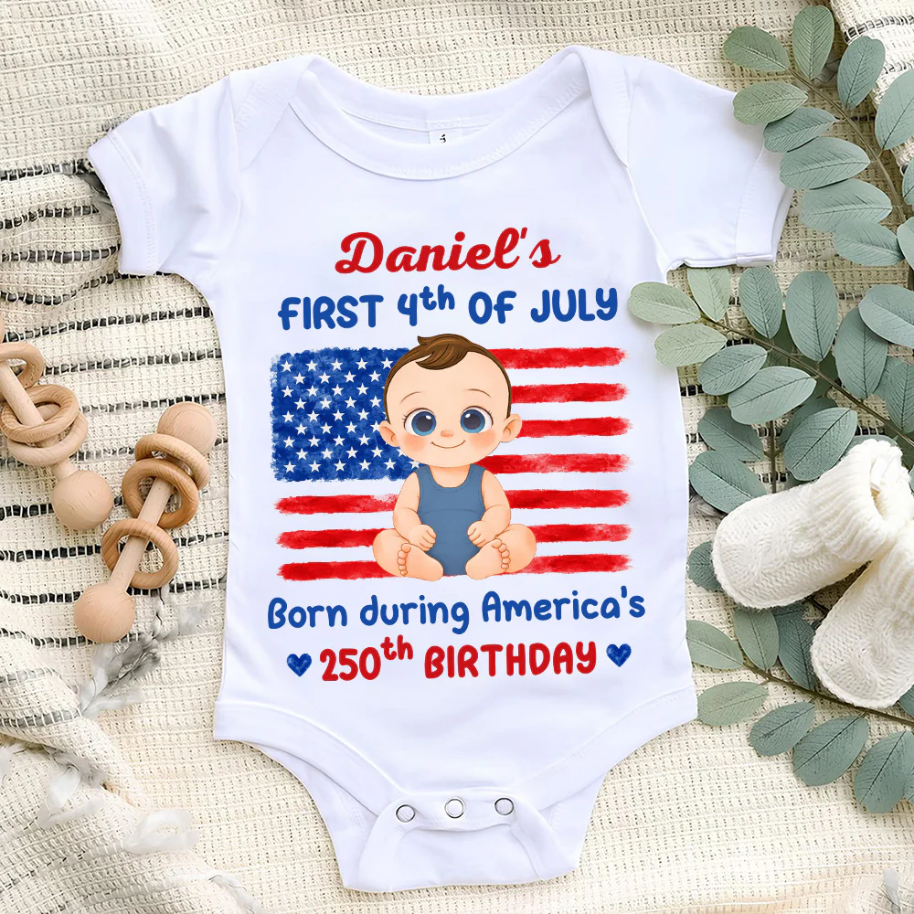 Baby First Freedom - Personalized Custom Baby Onesie - Image 3