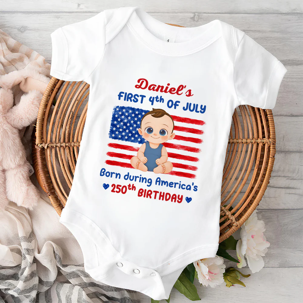 Baby First Freedom - Personalized Custom Baby Onesie - Image 4