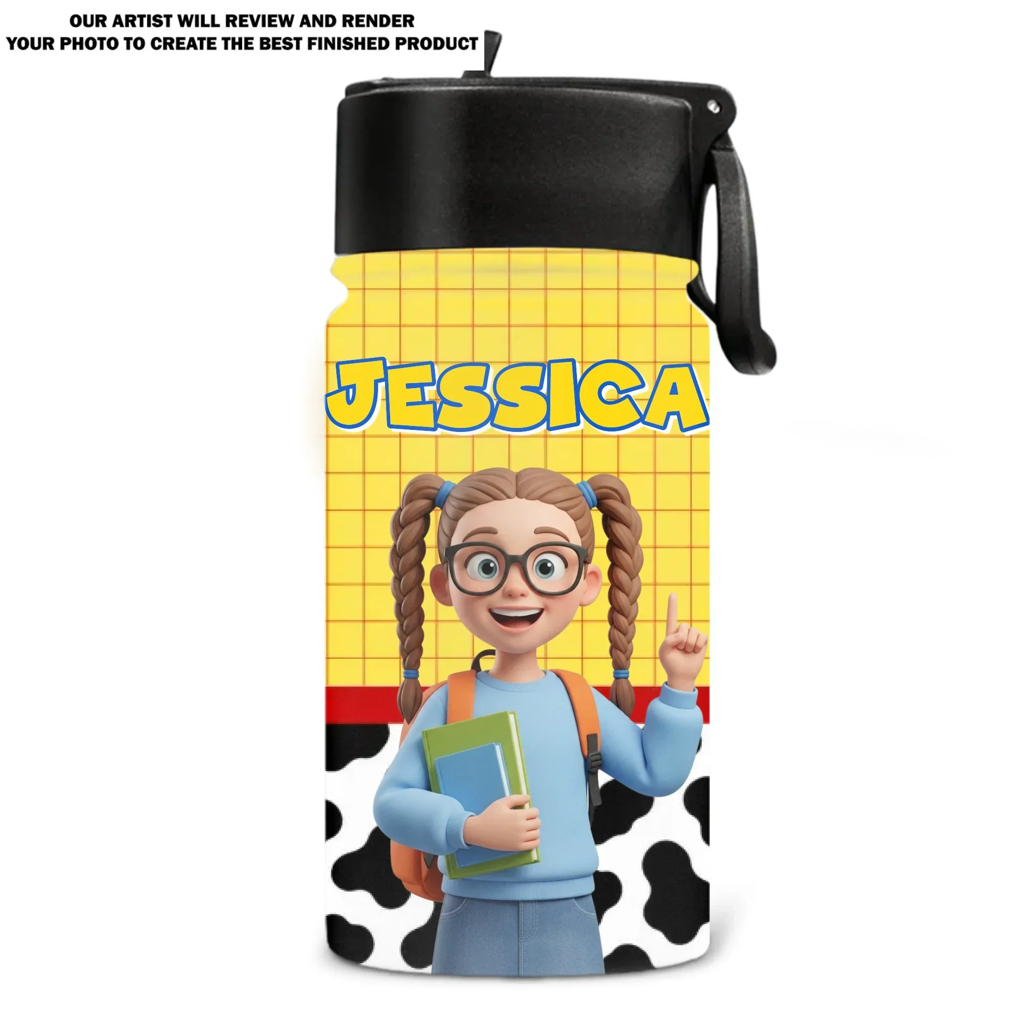 Back To School Story - Personalized Custom Kids Water Bottle - Image 8