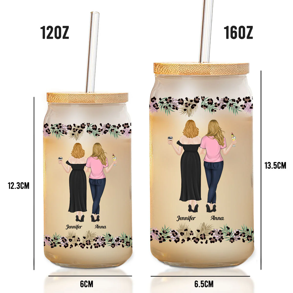 Badass Granddaughter - Personalized Custom Glass Can - Image 3
