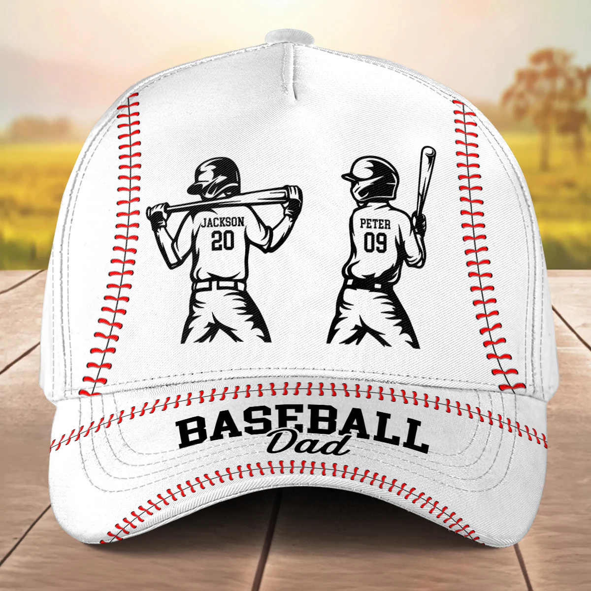 Baseball Dad - Personalized Custom Classic Cap - Image 5