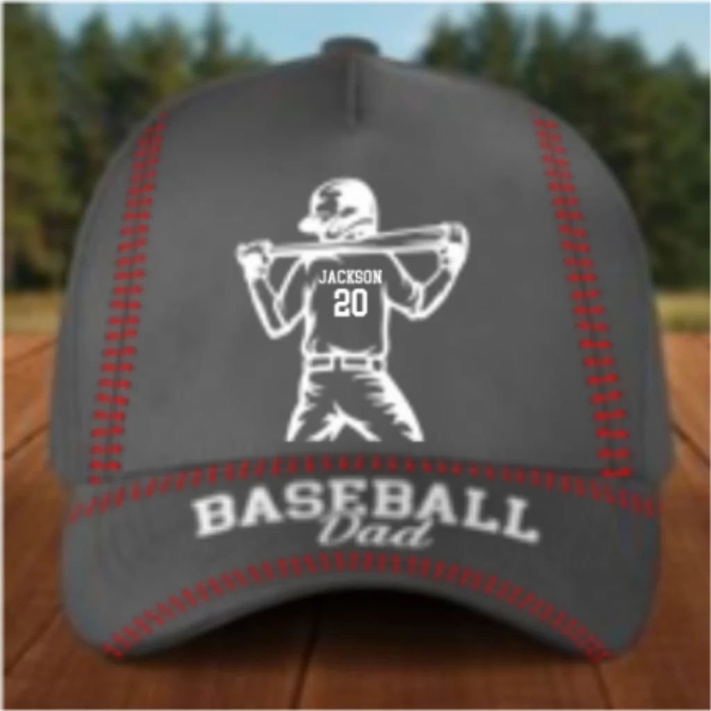 Baseball Dad - Personalized Custom Classic Cap - Image 7