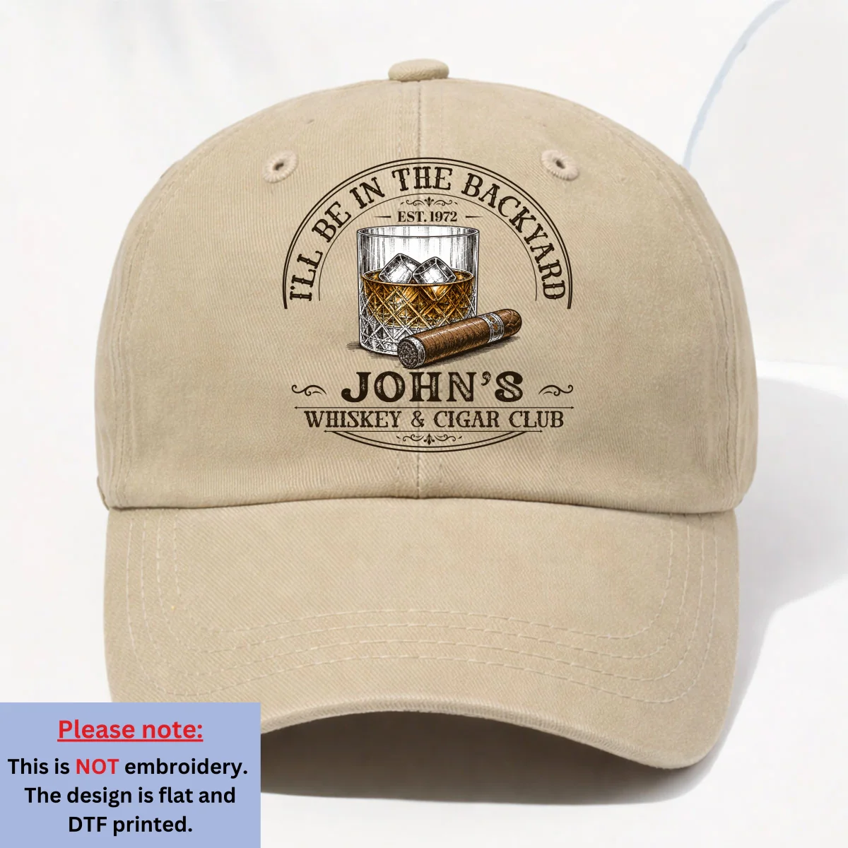 Be In The Backyard - Personalized Custom Vintage Washed Denim Cap - Image 11