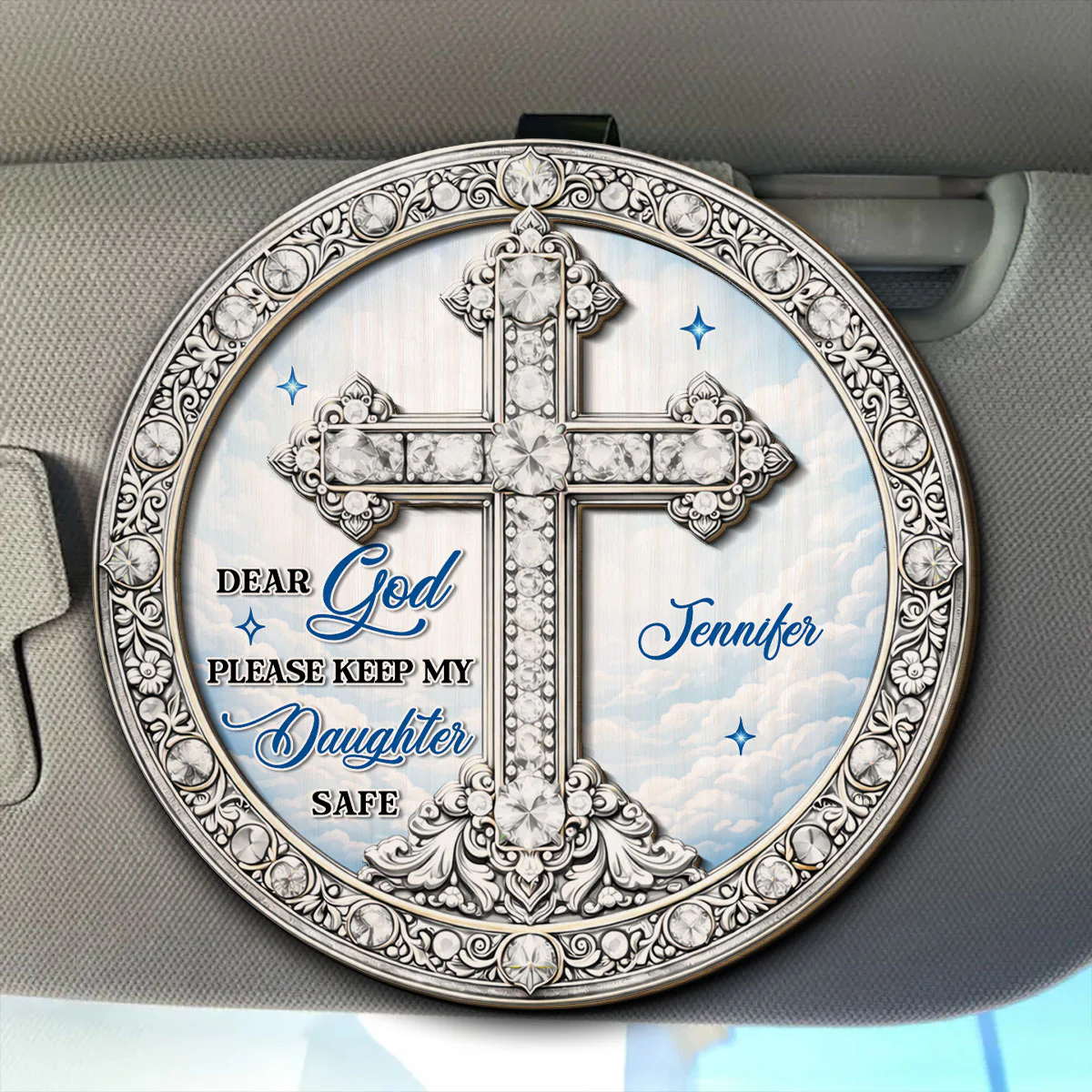 Be Kept Safe - Personalized Custom 3D Effect Car Visor Clip - Image 2