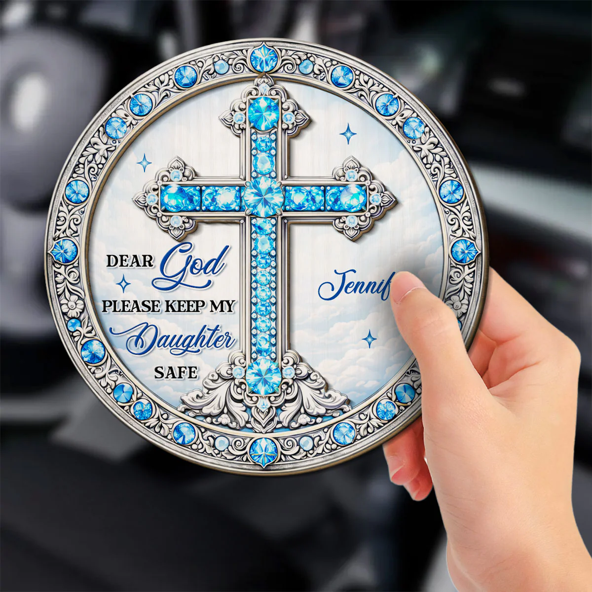 Be Kept Safe - Personalized Custom 3D Effect Car Visor Clip - Image 3