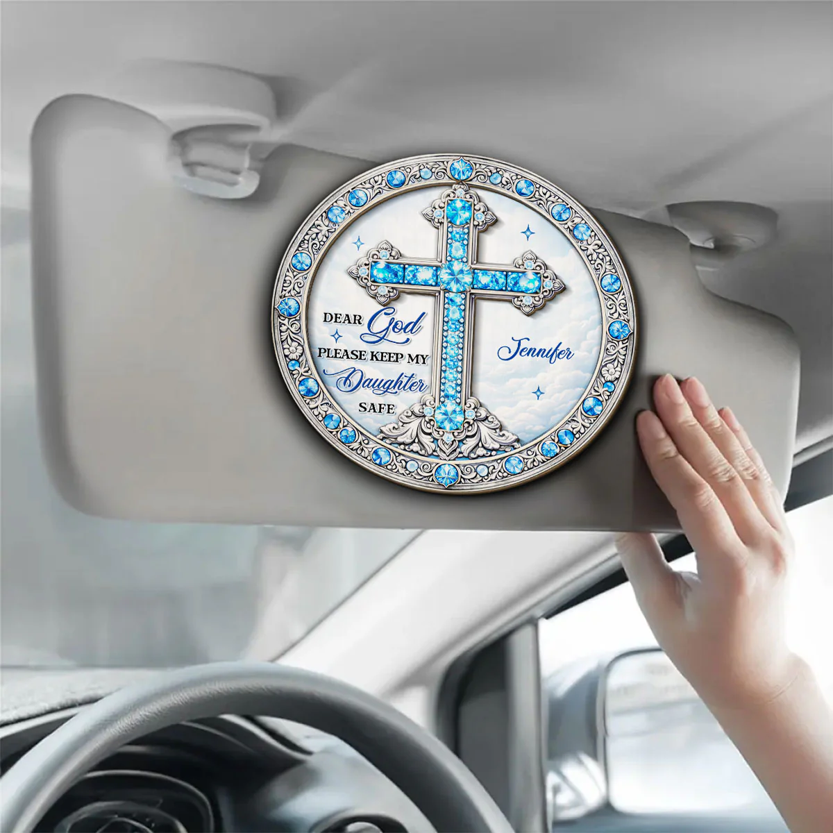 Be Kept Safe - Personalized Custom 3D Effect Car Visor Clip - Image 4