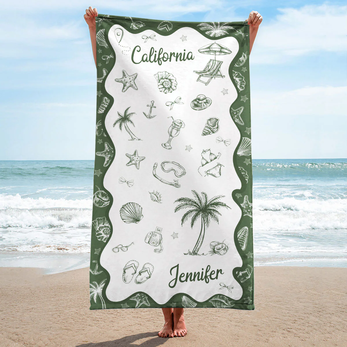 Beach Vacation - Personalized Custom Beach Towel