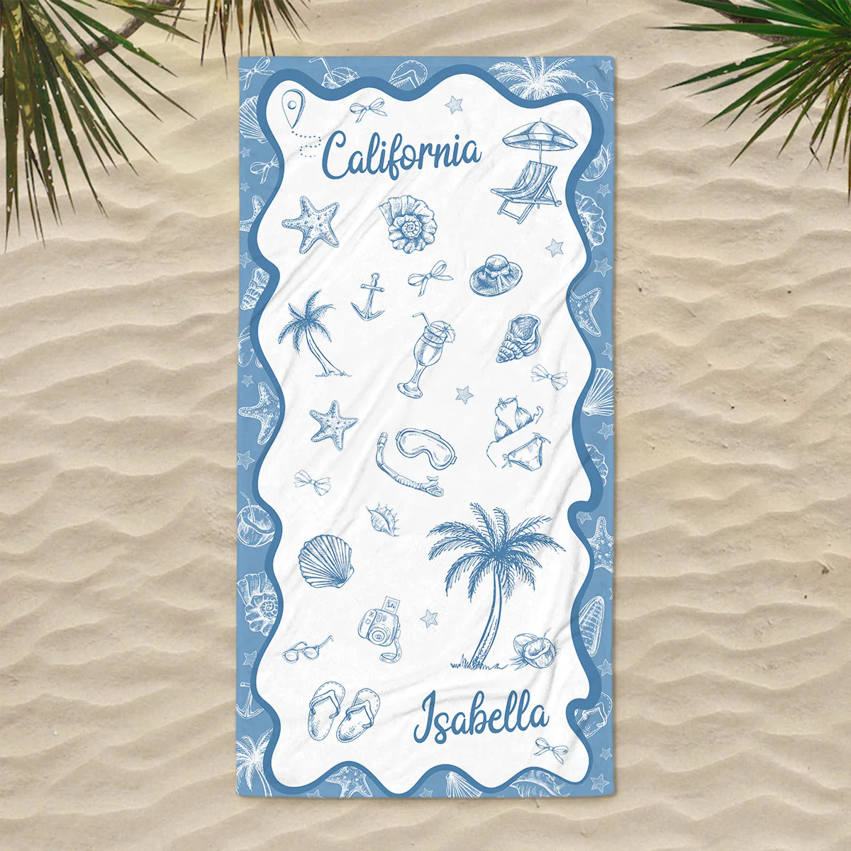 Beach Vacation - Personalized Custom Beach Towel - Image 2