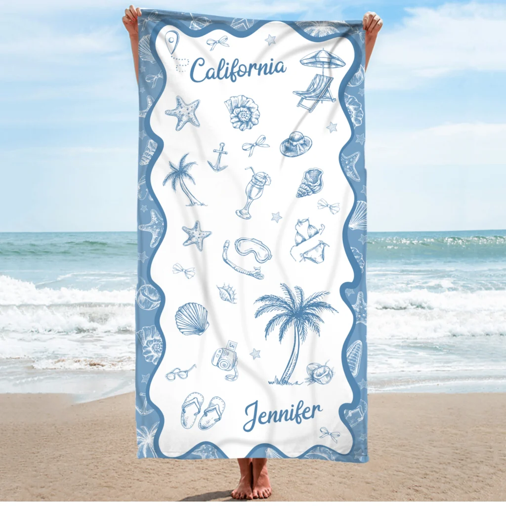 Beach Vacation - Personalized Custom Beach Towel - Image 7