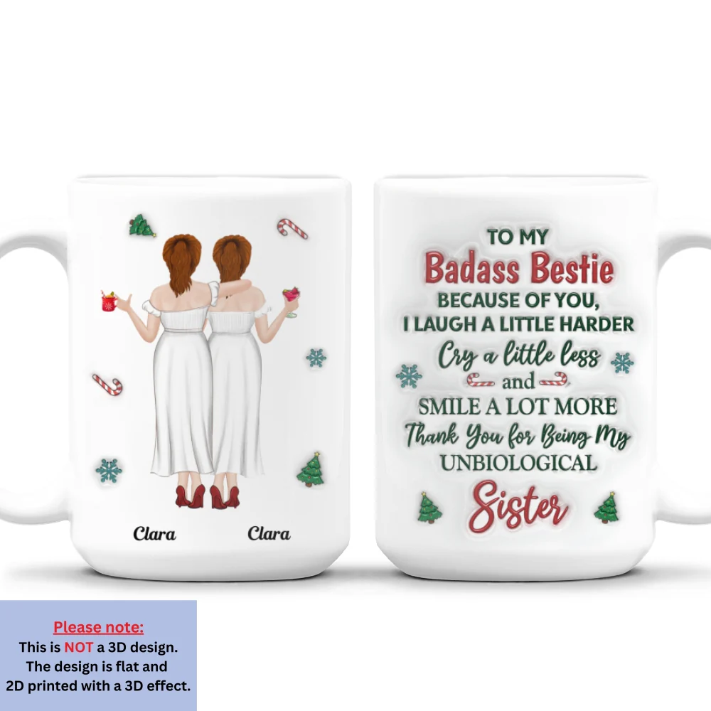 Because Of You I Laugh A Little Harder Christmas - Personalized Custom 3D Inflated Effect Mug - Image 8
