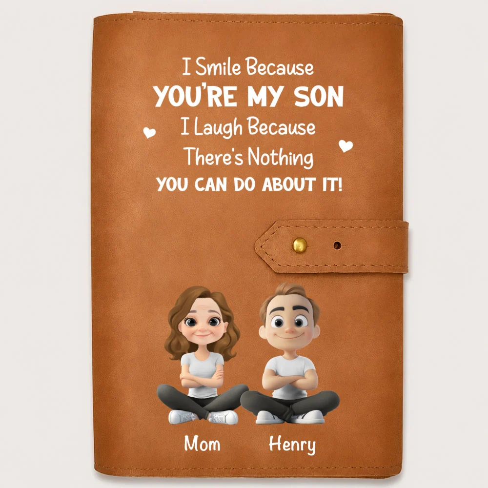 Because You Are My Son - Personalized Custom Leather Charger Bag - Image 10