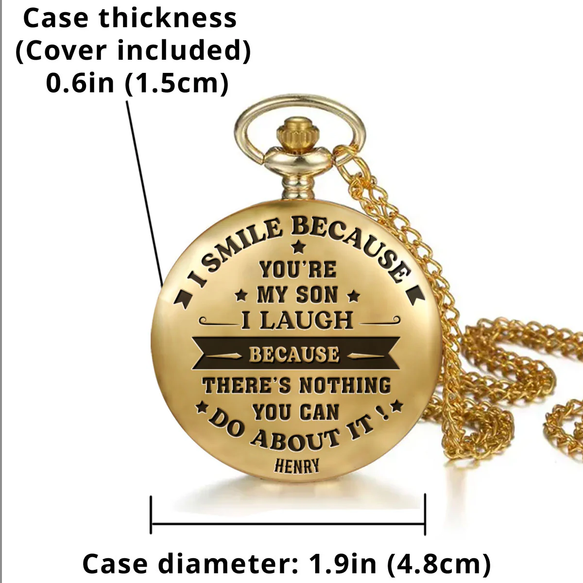 Because You Are My Son - Personalized Custom Pocket Watch - Image 6