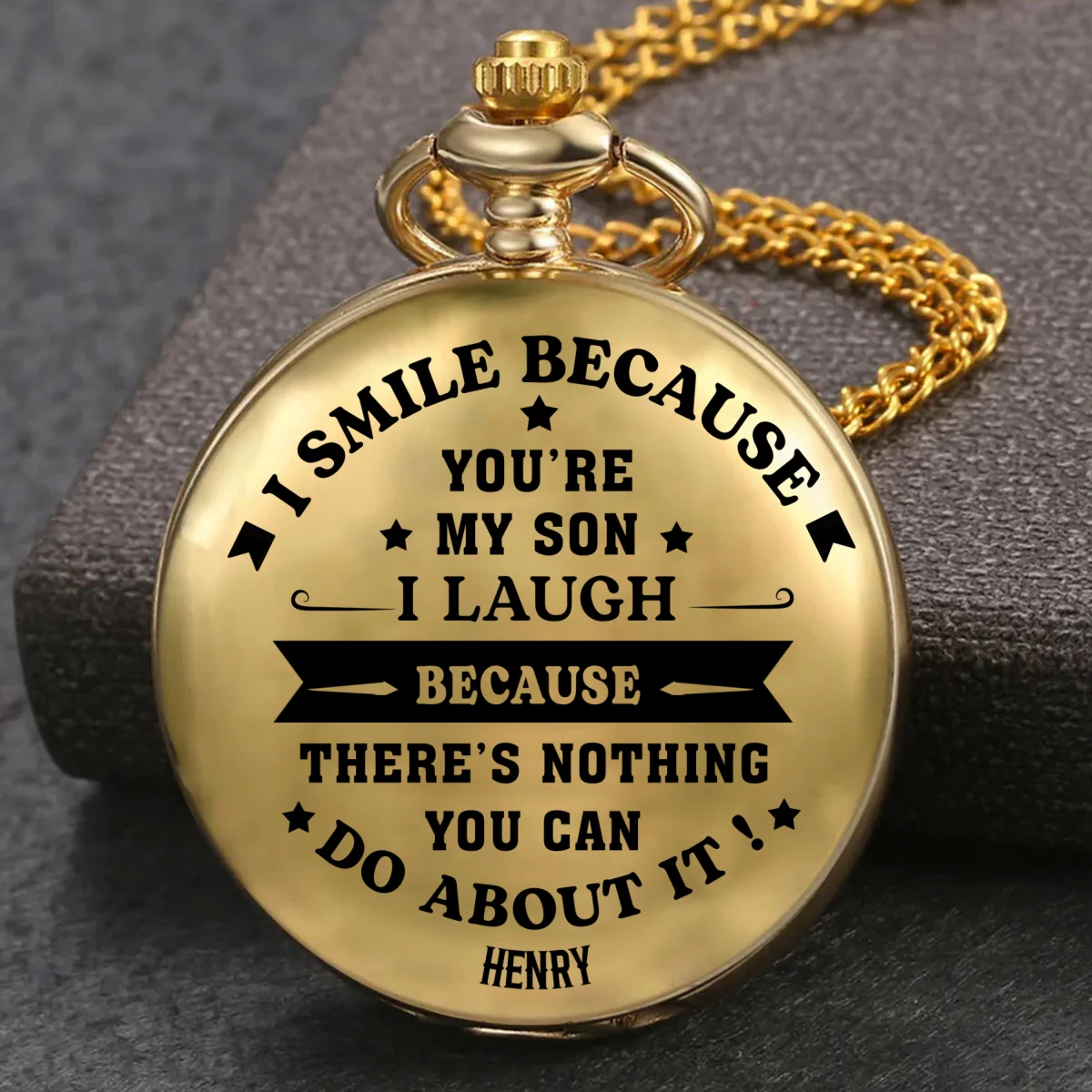 Because You Are My Son - Personalized Custom Pocket Watch - Image 7