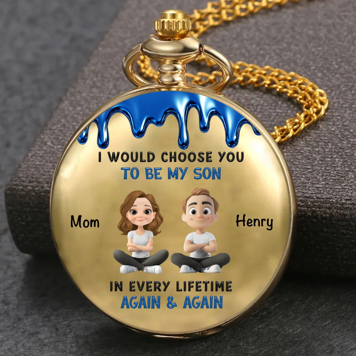 Because You Are My Son - Personalized Custom Print Pocket Watch - Image 7