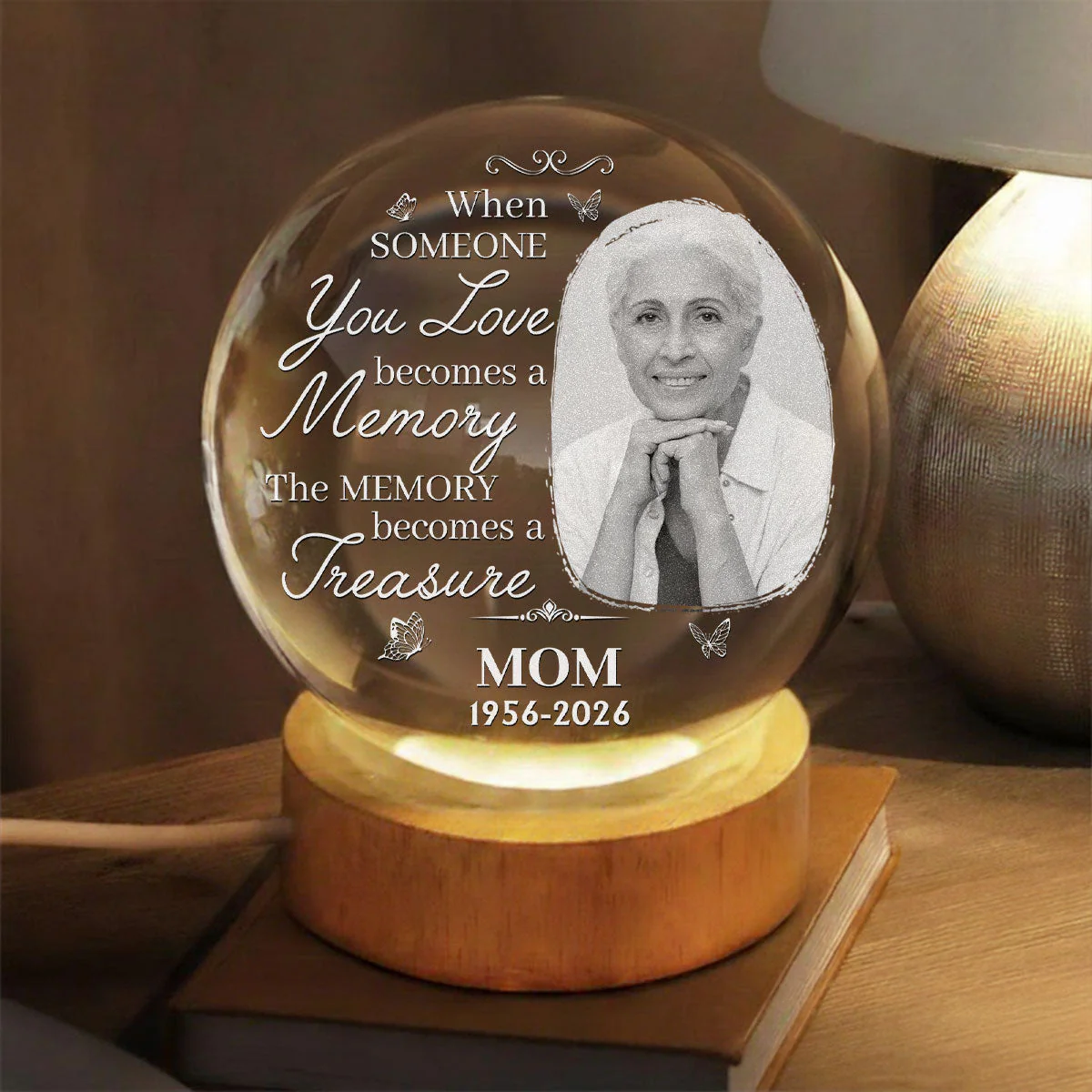 Become A Treasure - Personalized Custom Crystal Globe Lamp - Image 2