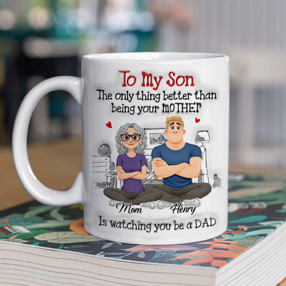 Being A Dad - Personalized Custom 3D Inflated Effect Mug - Image 2
