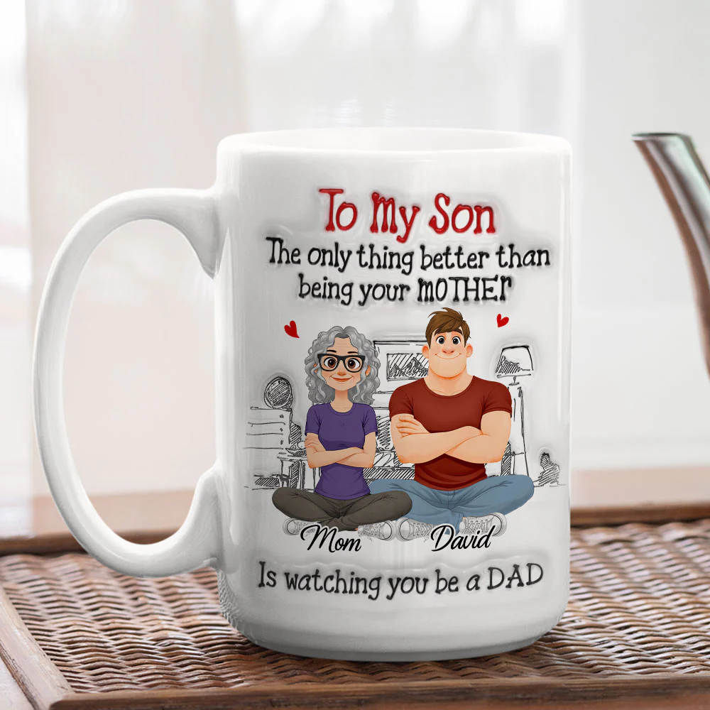 Being A Dad - Personalized Custom 3D Inflated Effect Mug - Image 3