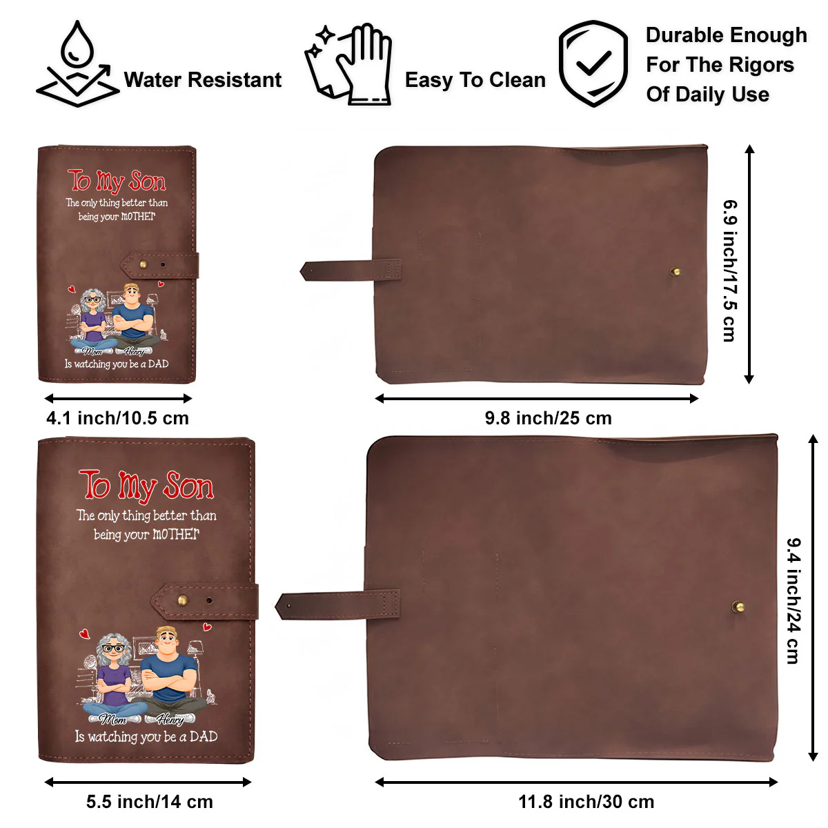Being A Dad - Personalized Custom Leather Charger Bag - Image 5