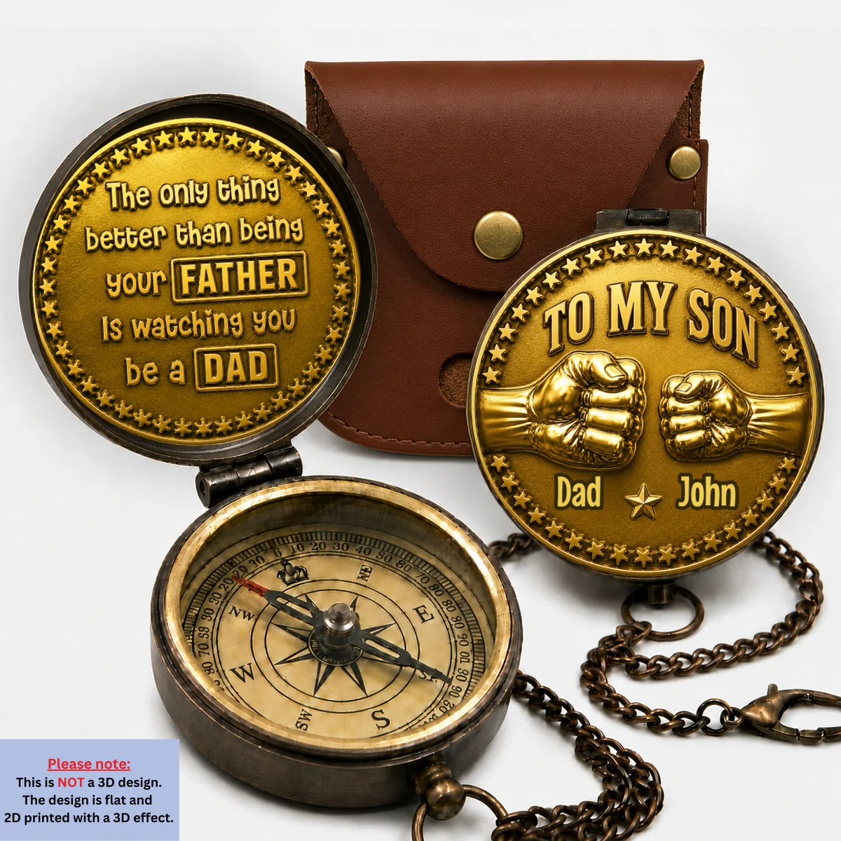 Being A Dad - Personalized Custom Pocket Compass - Image 9
