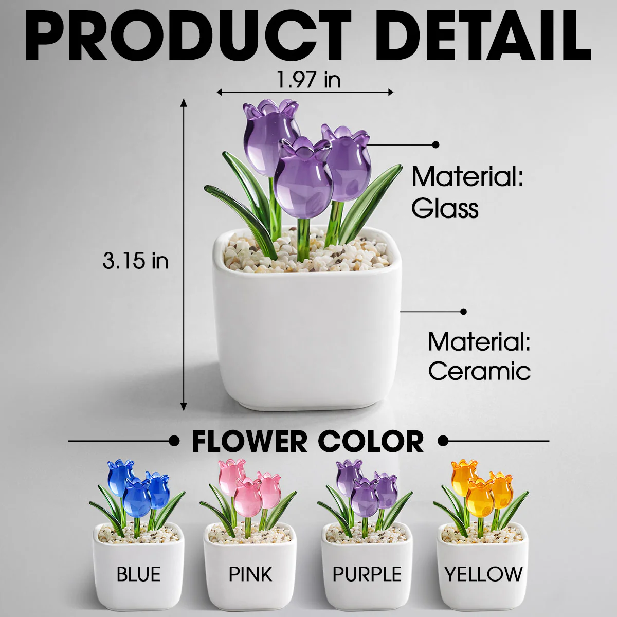 Being Your Father - Personalized Custom 3D Inflated Effect Glass Everlasting Tulips - Image 6