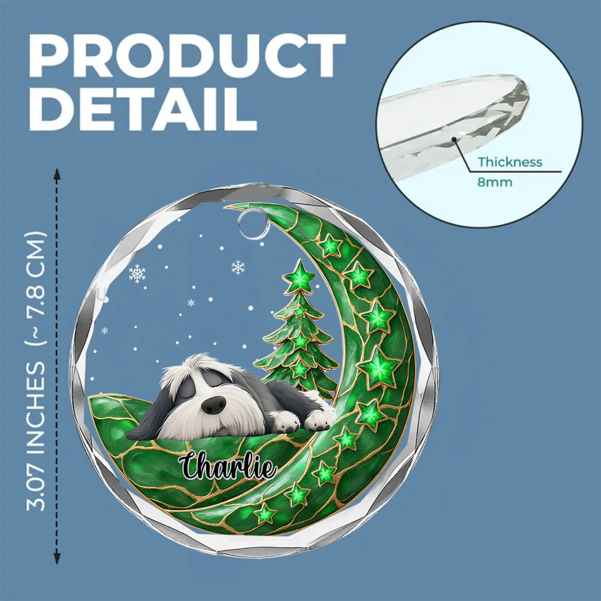 Beside Pearl Of You - Personalized Custom 3D Effect Glass Ornament - Image 6