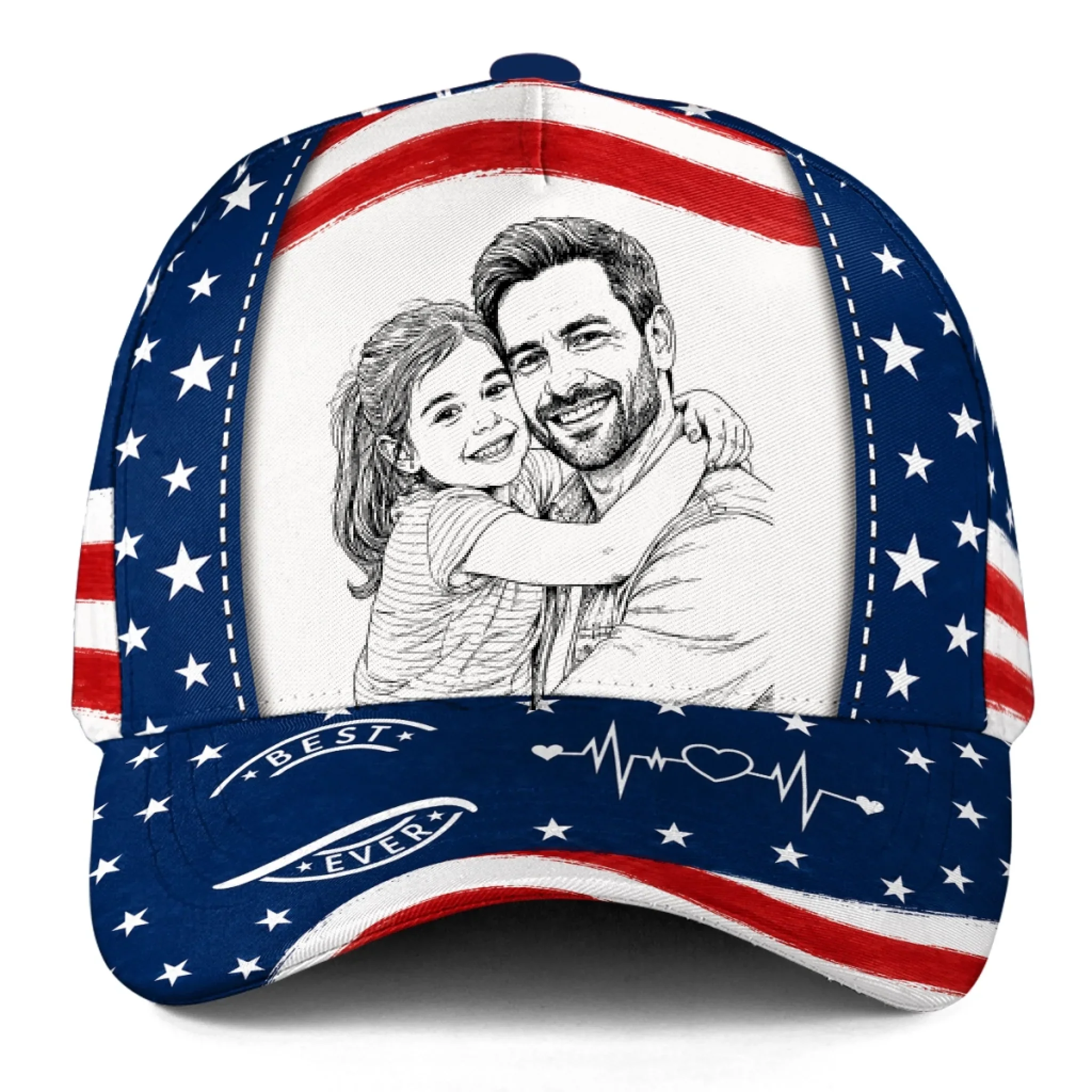 Best American Sketch Dad - Personalized Custom Classic Cap - Image 7