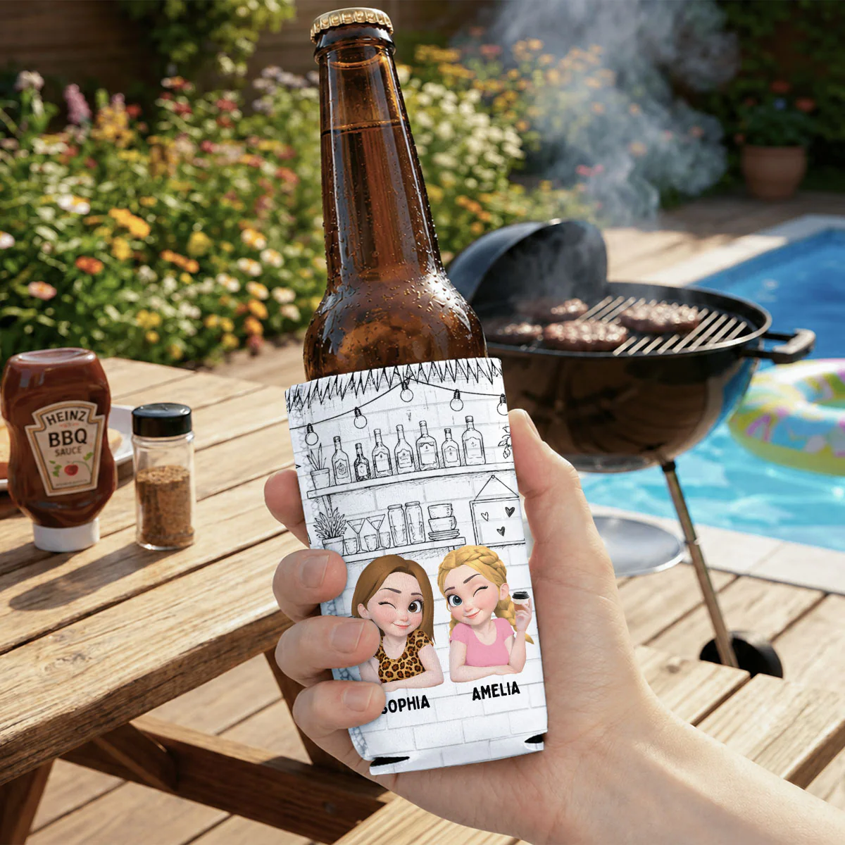 Best Bitches - Personalized Custom Skinny Can Cooler - Image 6