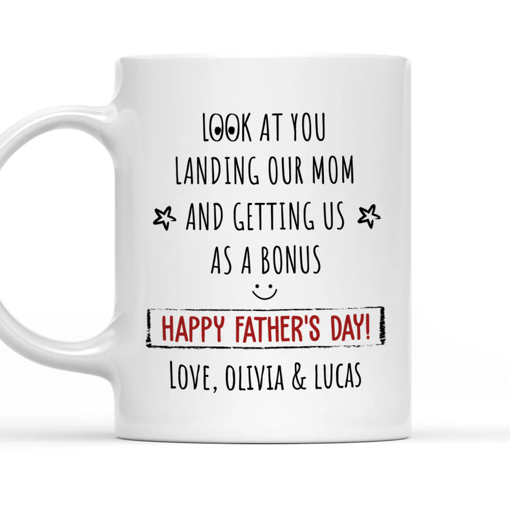 Best Bonus Dad Ever - Personalized Custom Coffee Mug